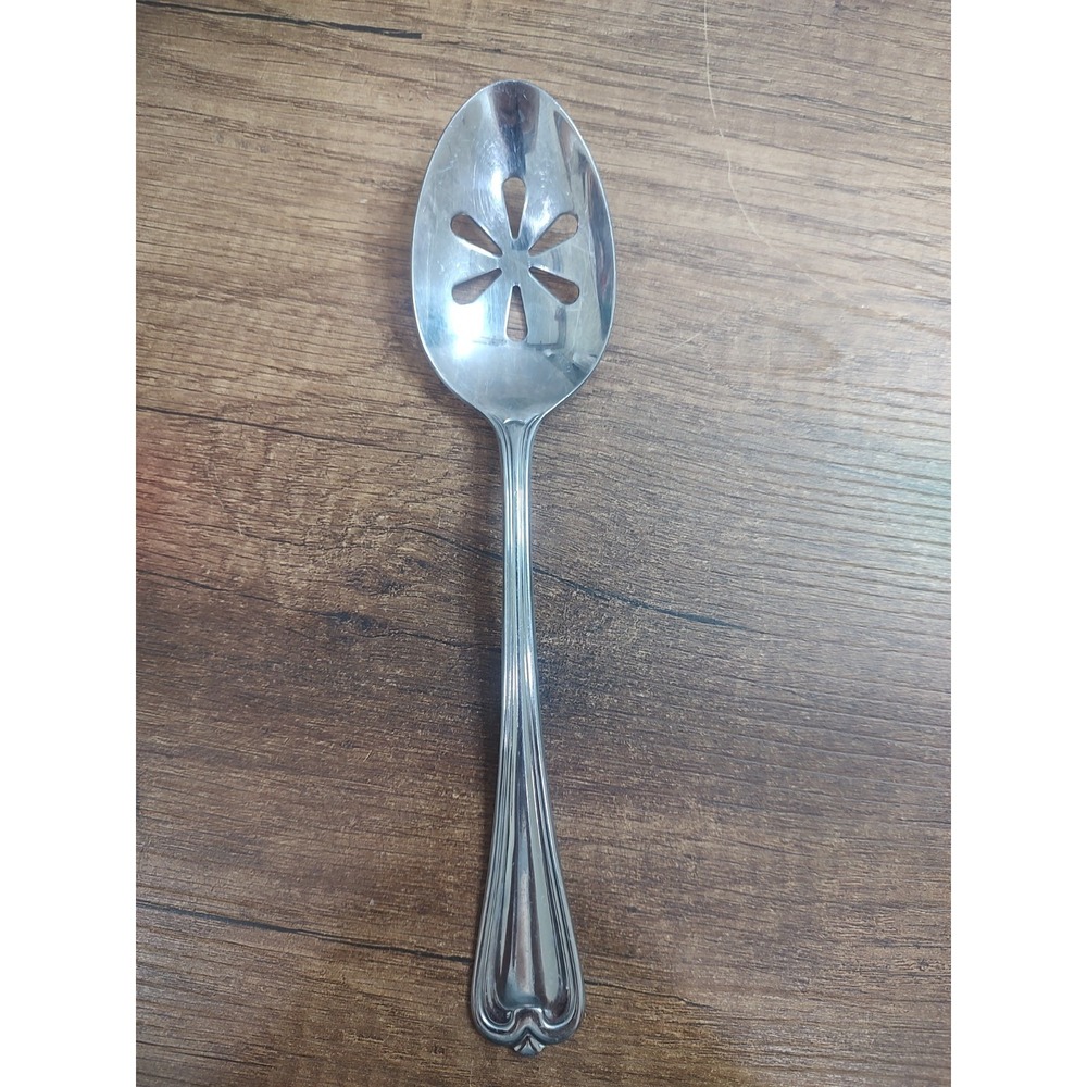 Cambridge CHATHAM Pattern 18/8 Stainless Flatware Pierced Serving Spoon 8 7/8"